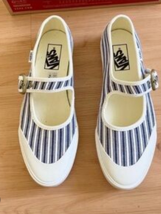Vans Shoes - Vans  Mary Jane Stripe Shoes in Navy/White
